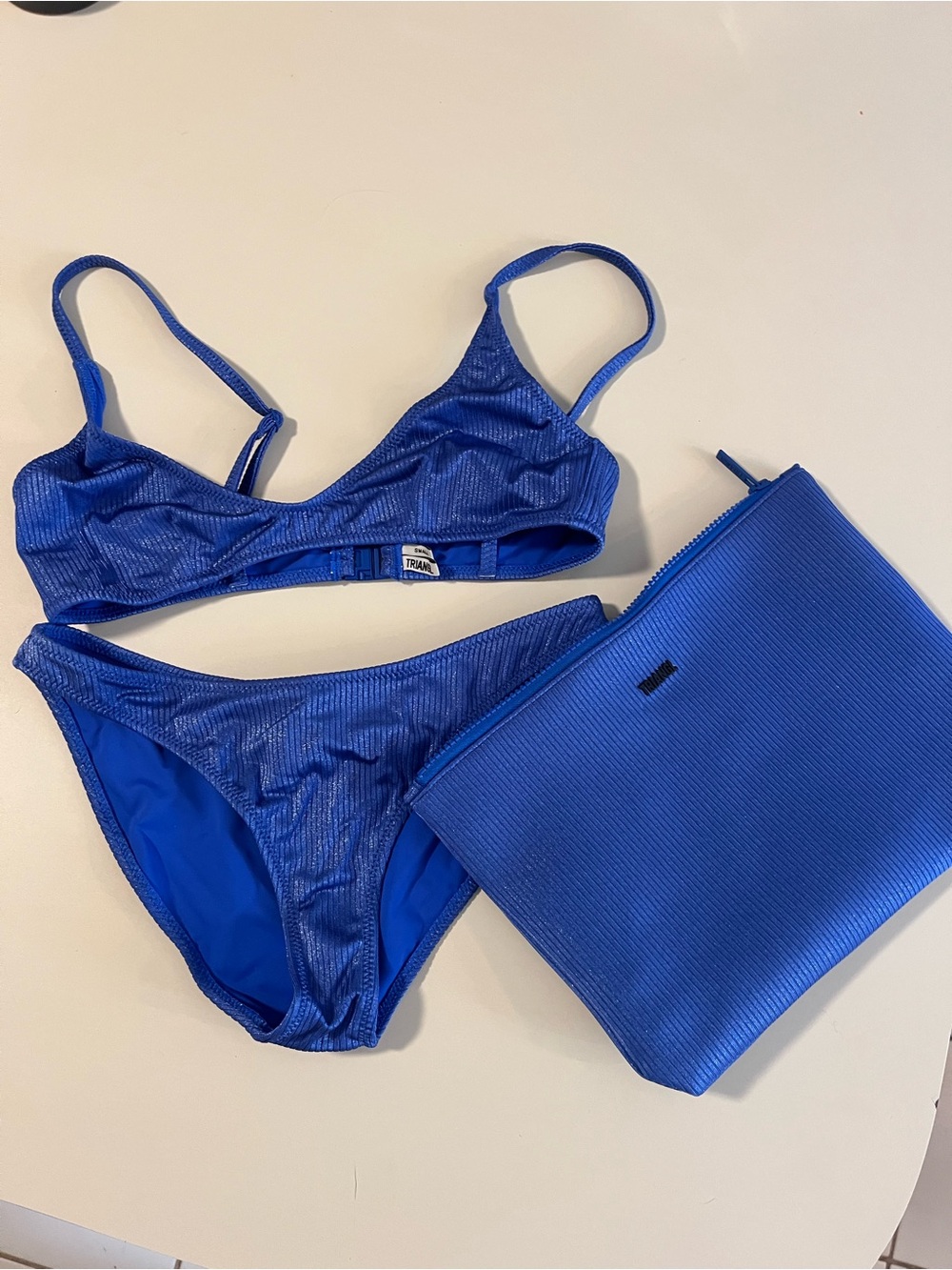 Triangl Swimwear, Maia-Balt bikini, Small top/bottom, Neoprene bag